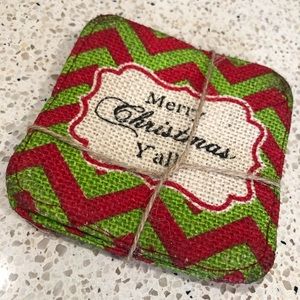 Holiday Burlap Coasters